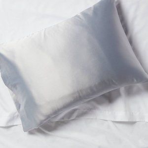 2 Standard Satin Solid Pillowcase (Light Grey)
